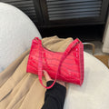 Embossed Candy Color Underarm Bag - Rose Red