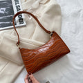 Embossed Candy Color Underarm Bag - Light Brown
