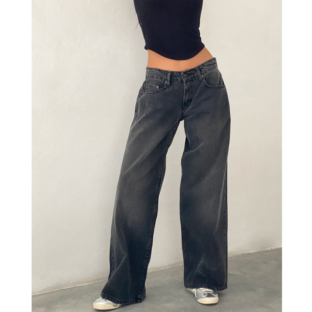 Womens Denim Trousers - Smoke Gray