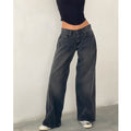 Womens Denim Trousers - Smoke Gray