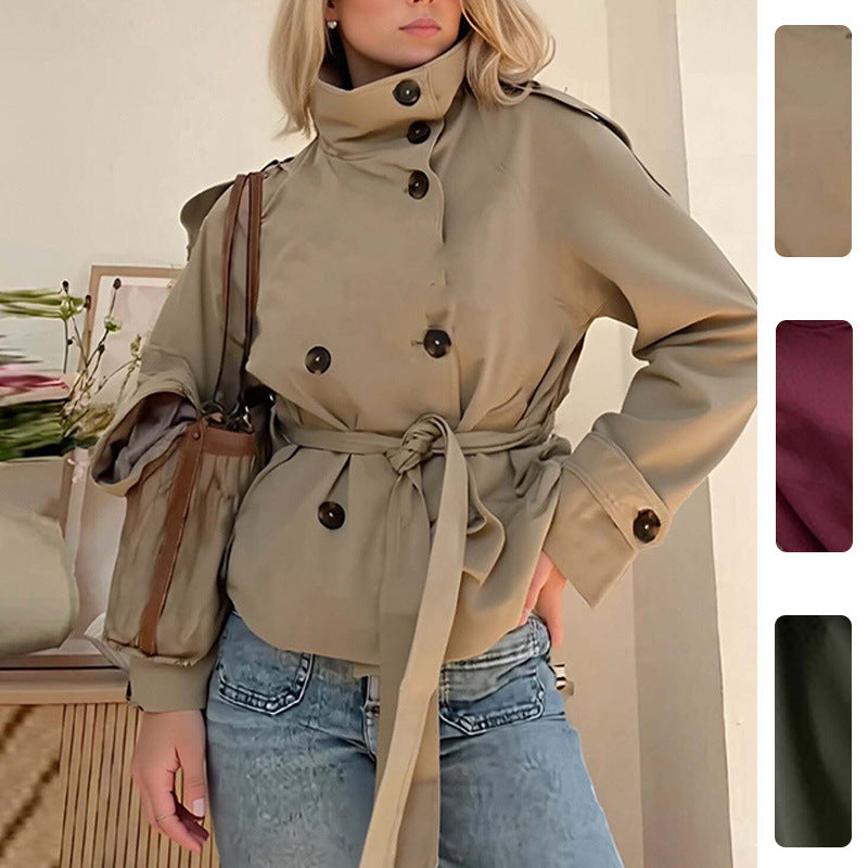 Womens Waist Tie Trench Coat