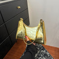Embossed Candy Color Underarm Bag - Gold