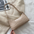 Embossed Candy Color Underarm Bag - Beige