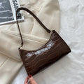 Embossed Candy Color Underarm Bag - Dark Brown