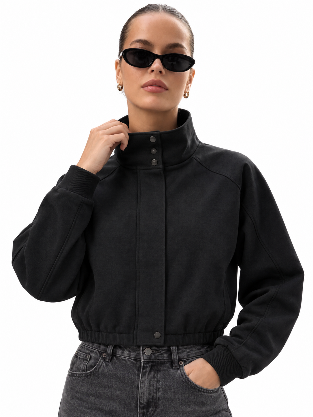 Elara Button-Front Knit Jacket