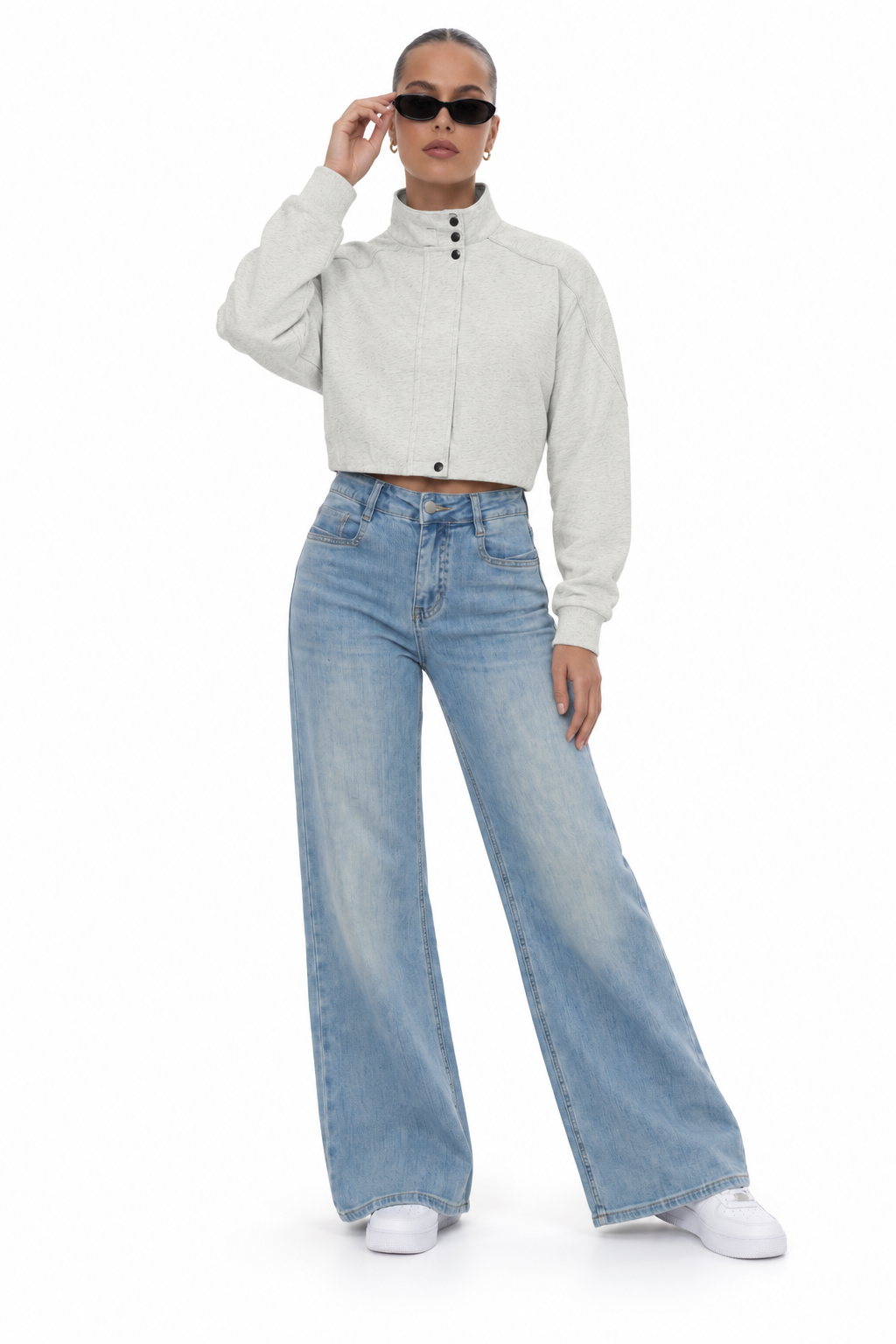 Elara Button-Front Knit Jacket
