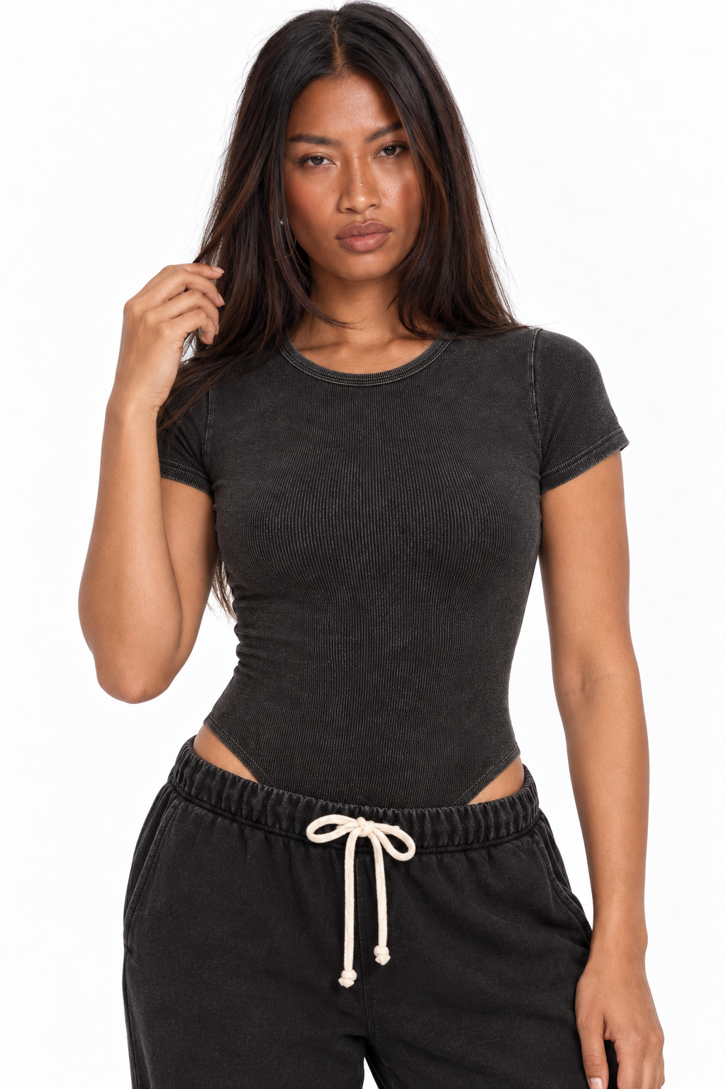 Washed Form Crewneck Bodysuit