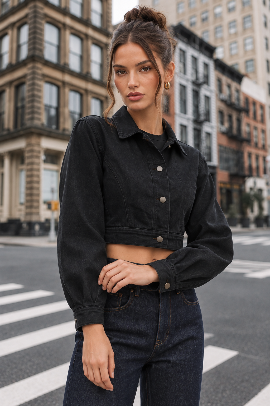 Sloane Cropped Denim Jacket