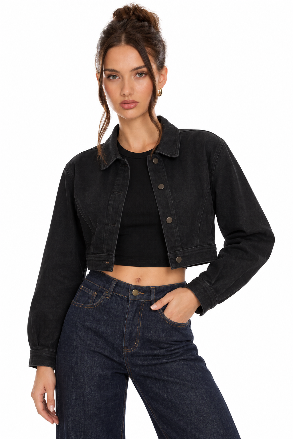 Sloane Cropped Denim Jacket