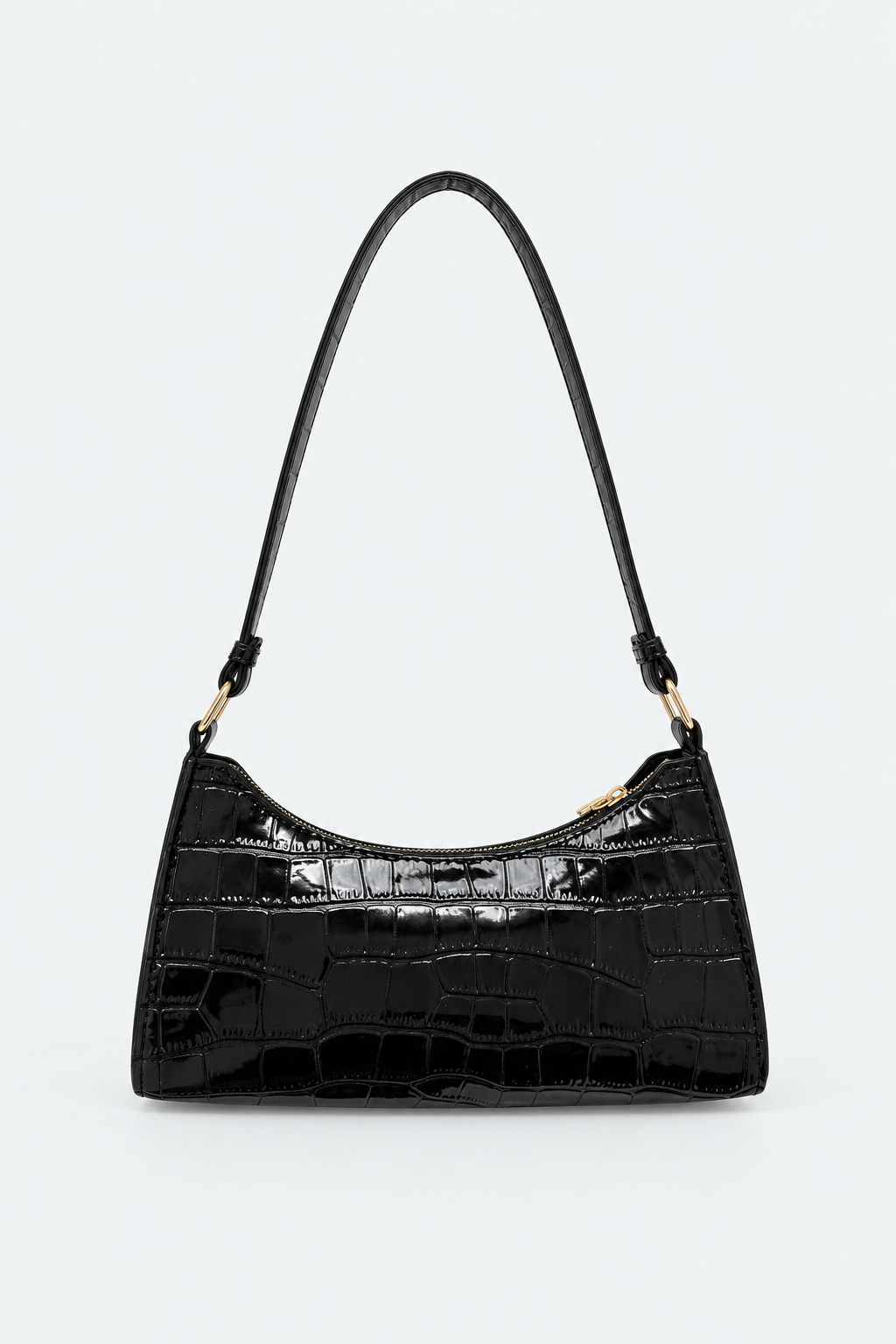 Embossed Candy Color Underarm Bag - Black