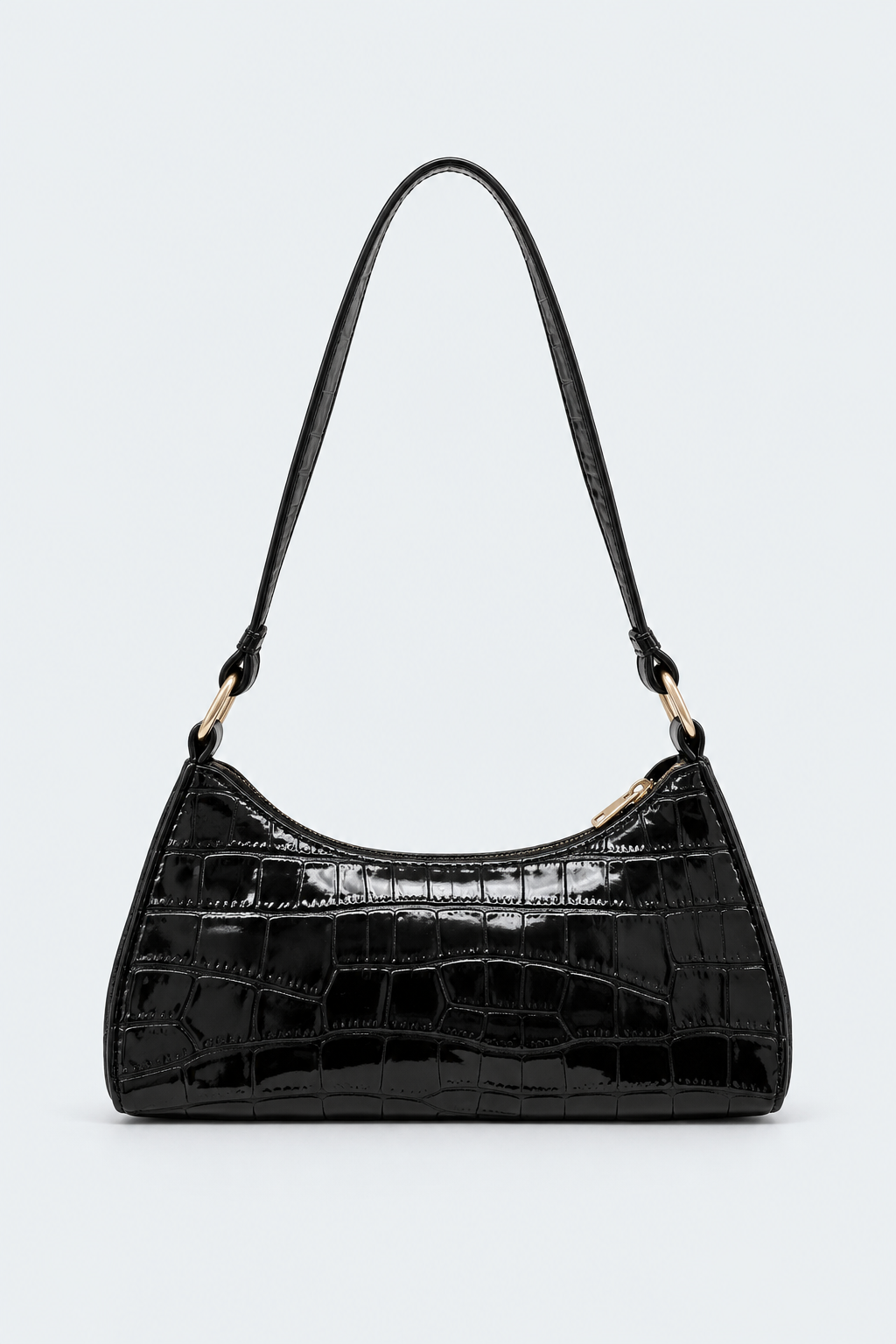 Embossed Candy Color Underarm Bag - Black