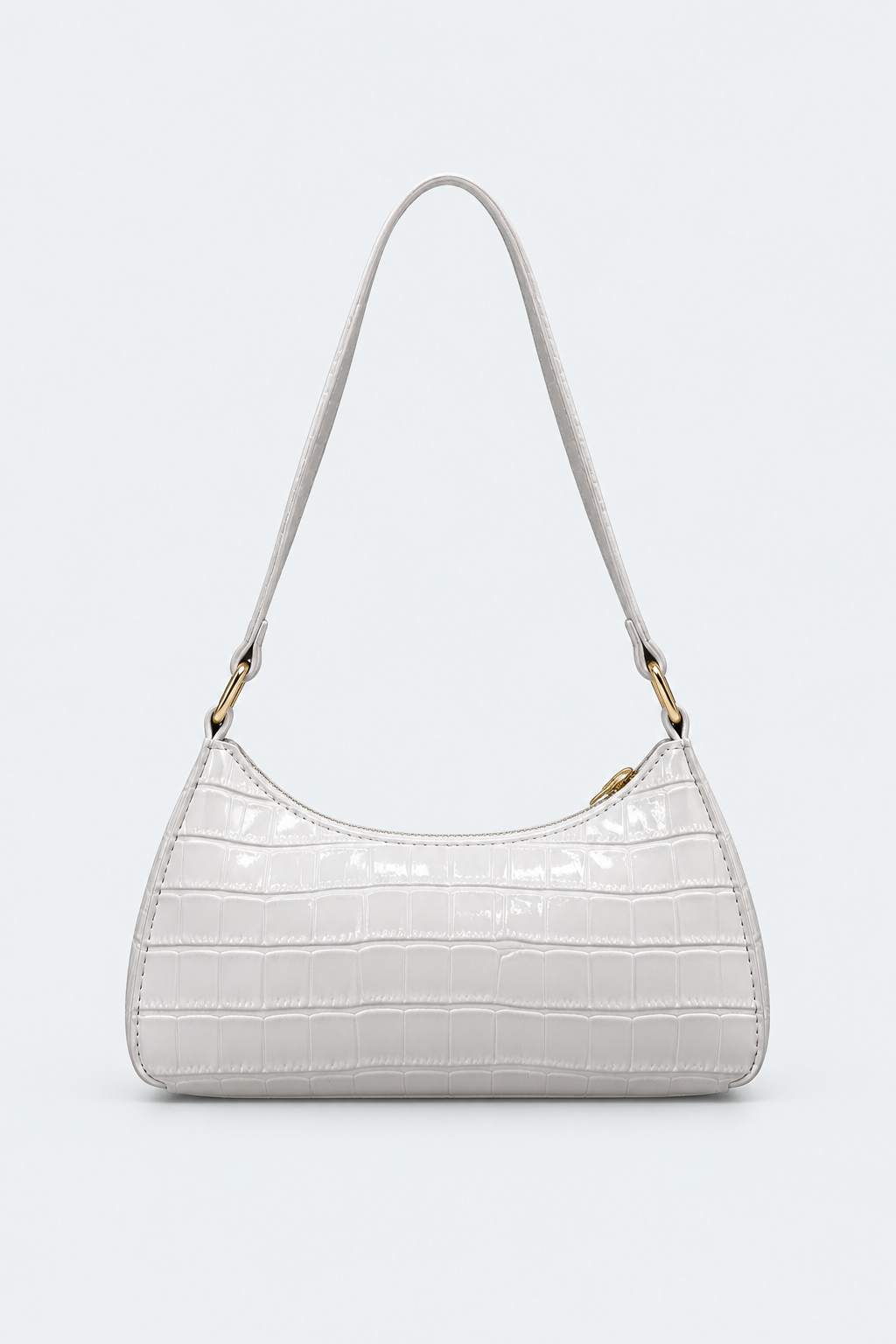 Embossed Candy Color Underarm Bag - White