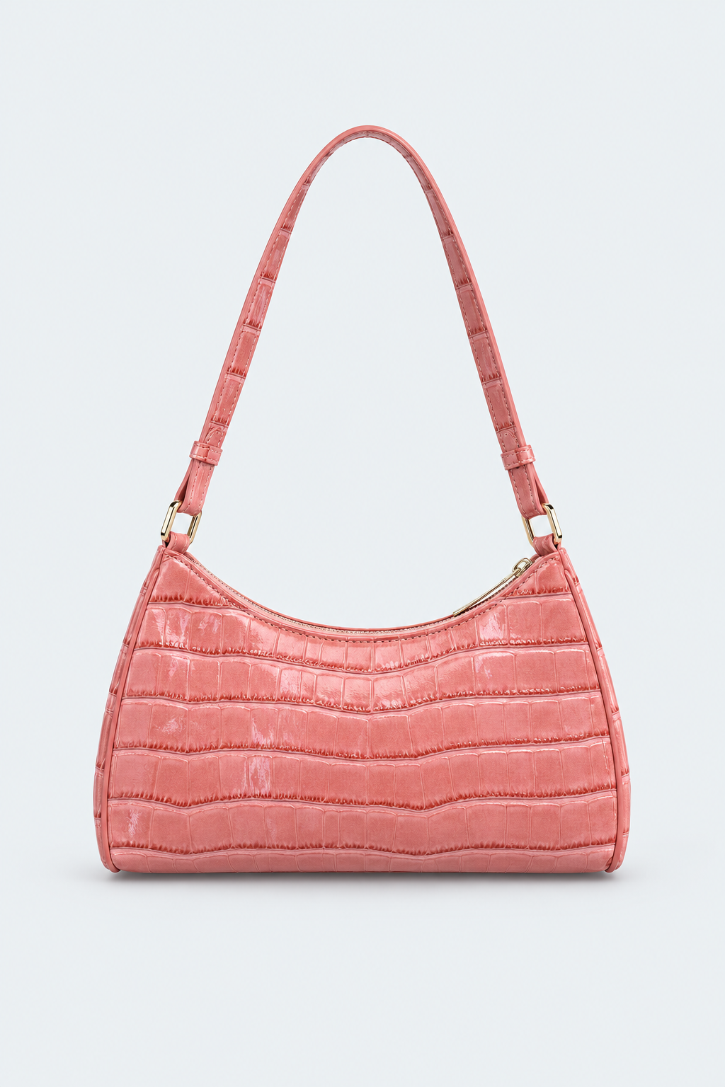 Embossed Candy Color Underarm Bag - Pink