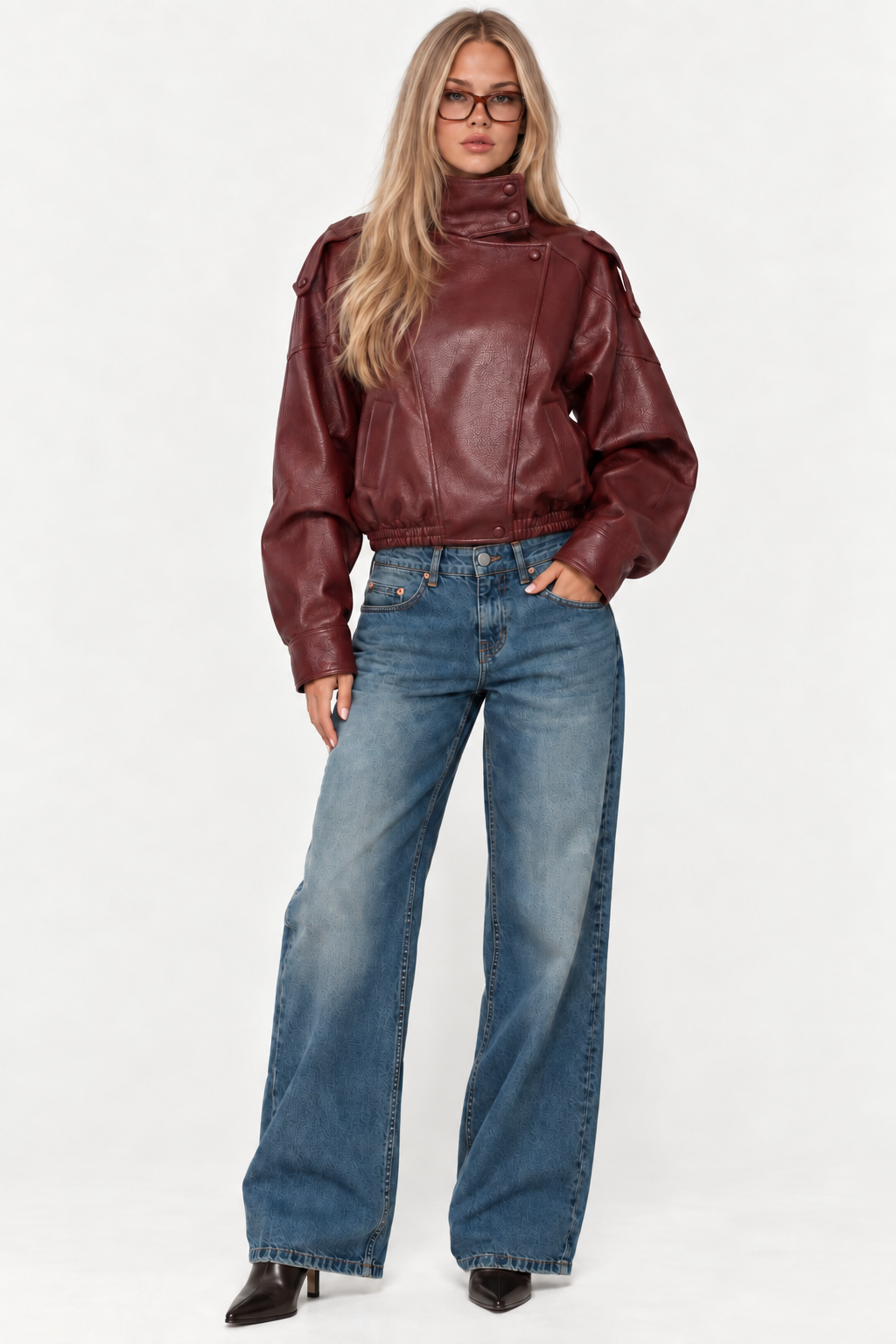 Womens Retro Pebbled Leather Jacket (Copy)