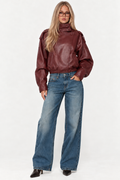 Womens Retro Pebbled Leather Jacket (Copy)