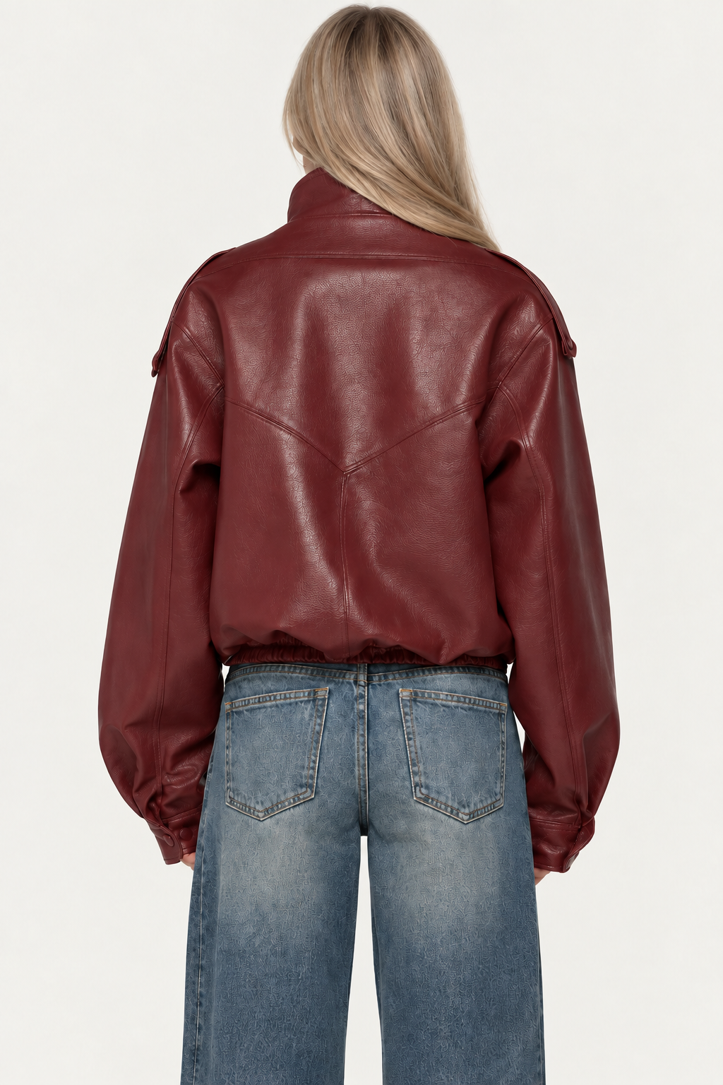 Womens Retro Pebbled Leather Jacket (Copy)