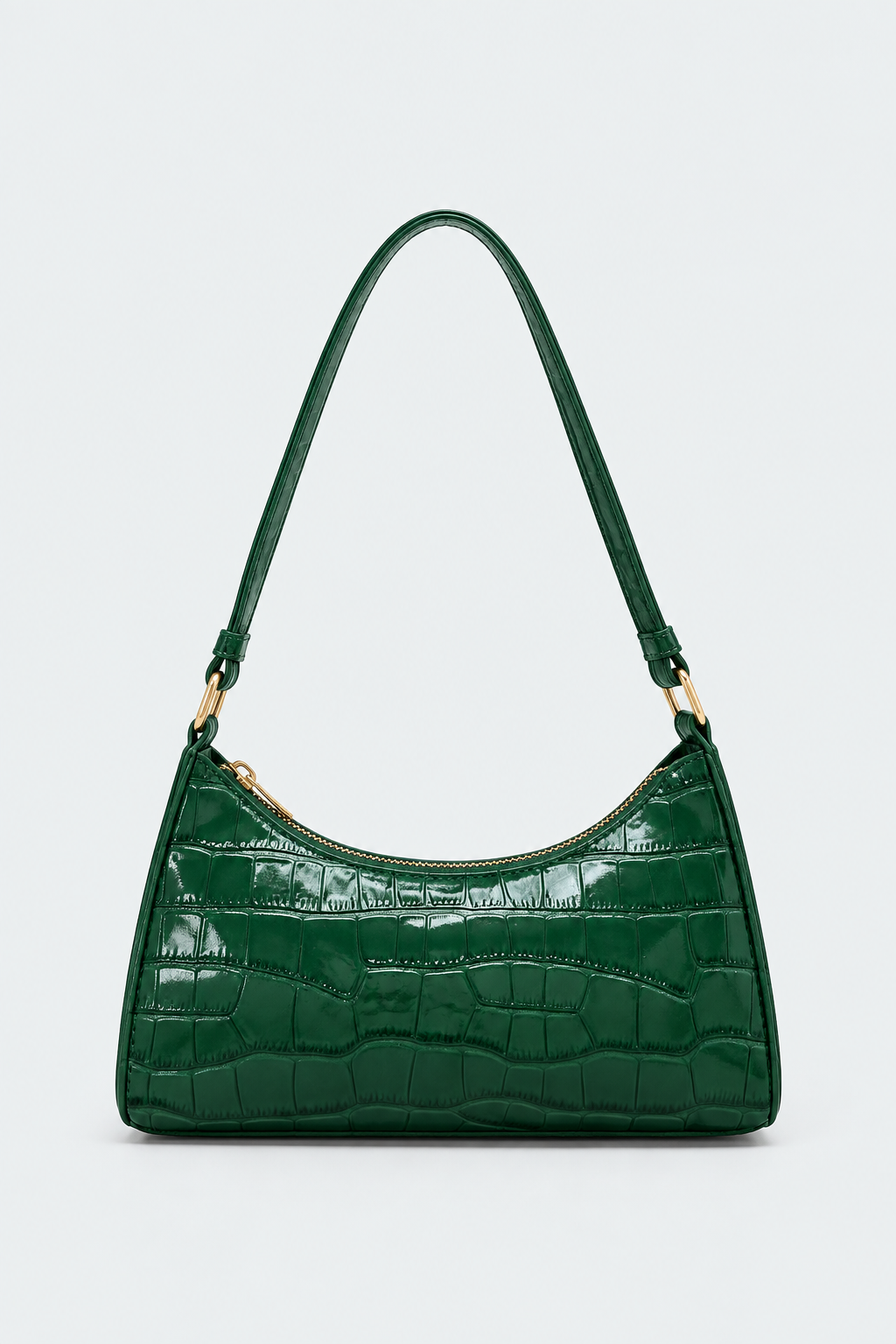 Embossed Candy Color Underarm Bag - Green