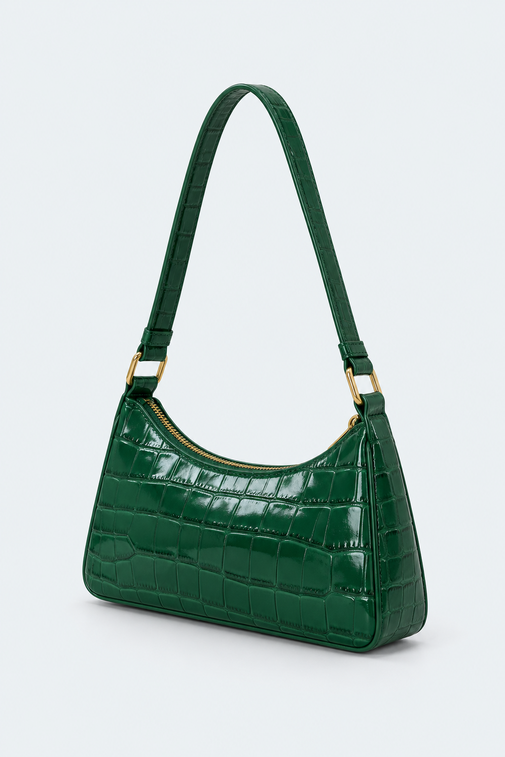 Embossed Candy Color Underarm Bag - Green