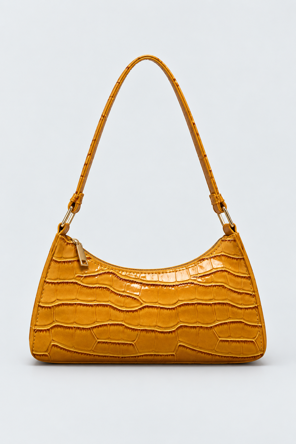 Embossed Candy Color Underarm Bag - Yellow