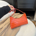 Embossed Candy Color Underarm Bag - Orange