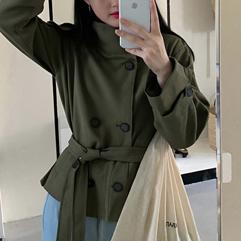 Womens Waist Tie Trench Coat