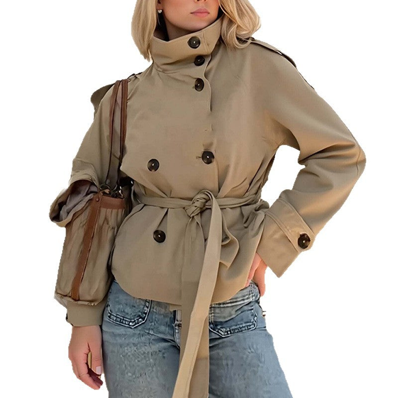 Womens Waist Tie Trench Coat